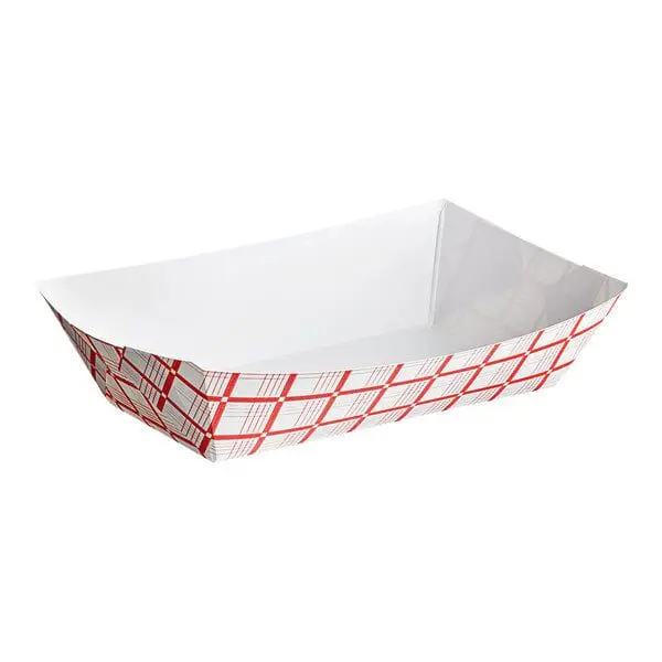 Red Checks Paper Food Trays - #200-2 LB