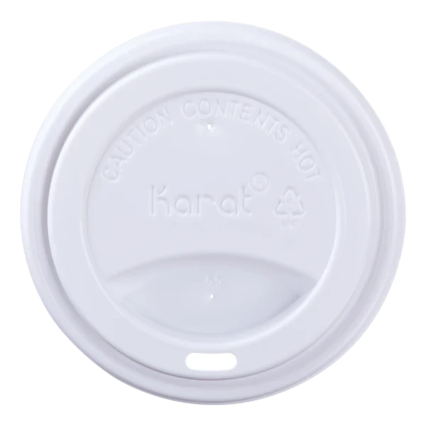 Dome Lids For Cups White/Black - 10-24 oz