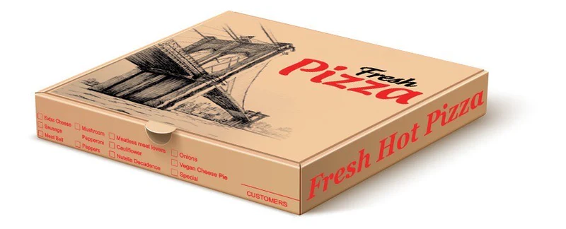 Corrugated Printed Pizza Box Kraft/White - 18" x 18" x 2"