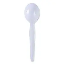 Heavy Weight Plastic Soup Spoon - White/Black