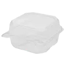 Plastic Hinged Take-Out Containers, White - 6" x 6"