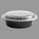 Round Black Container with Clear Lid  - 16 oz