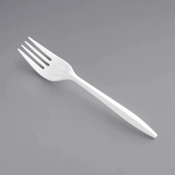 Medium Weight Plastic Fork - White