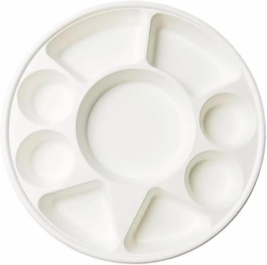 Baggasse 9 Compartment Round Meal Tray - 