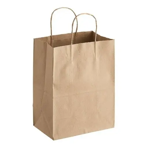 Kraft Paper Shopping Bags With Handle -  13" x 7" x 17"