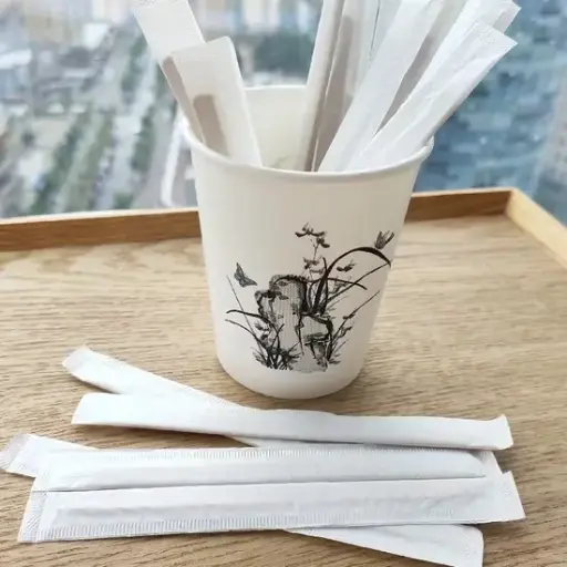 Individually Wrapped Plastic Stirrer Black - 7.5"