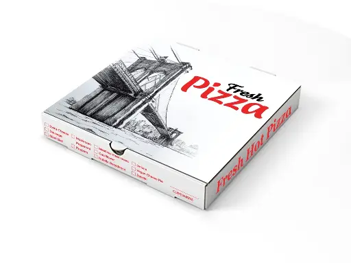 Corrugated Printed Pizza Box Kraft/White - 16" x 16" x 2"