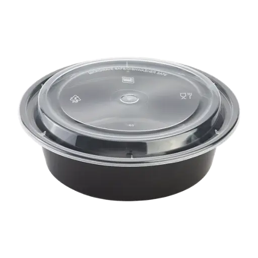 [P200011] Microwavable Round Takeout Containers With Lid - 24 oz