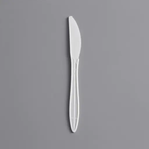 [P200044] Medium Weight Plastic Knife - White